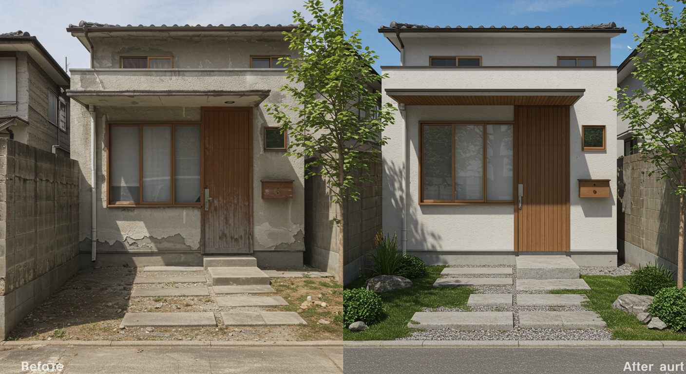 外構リフォーム前後の比較