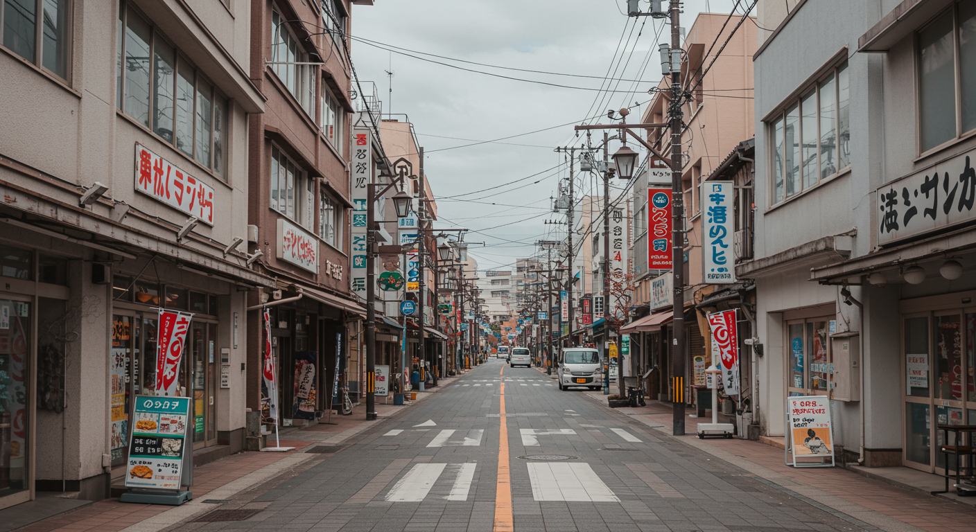 伊勢崎市の中心市街地の風景