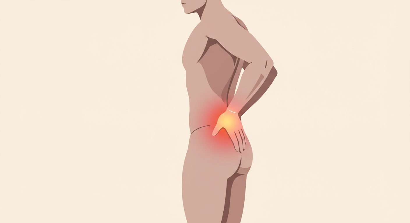 腰の筋肉痛を感じる人のイラスト