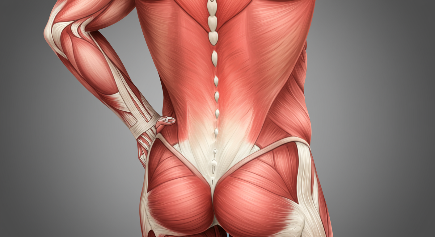 筋肉性腰痛の特徴を示すイラスト