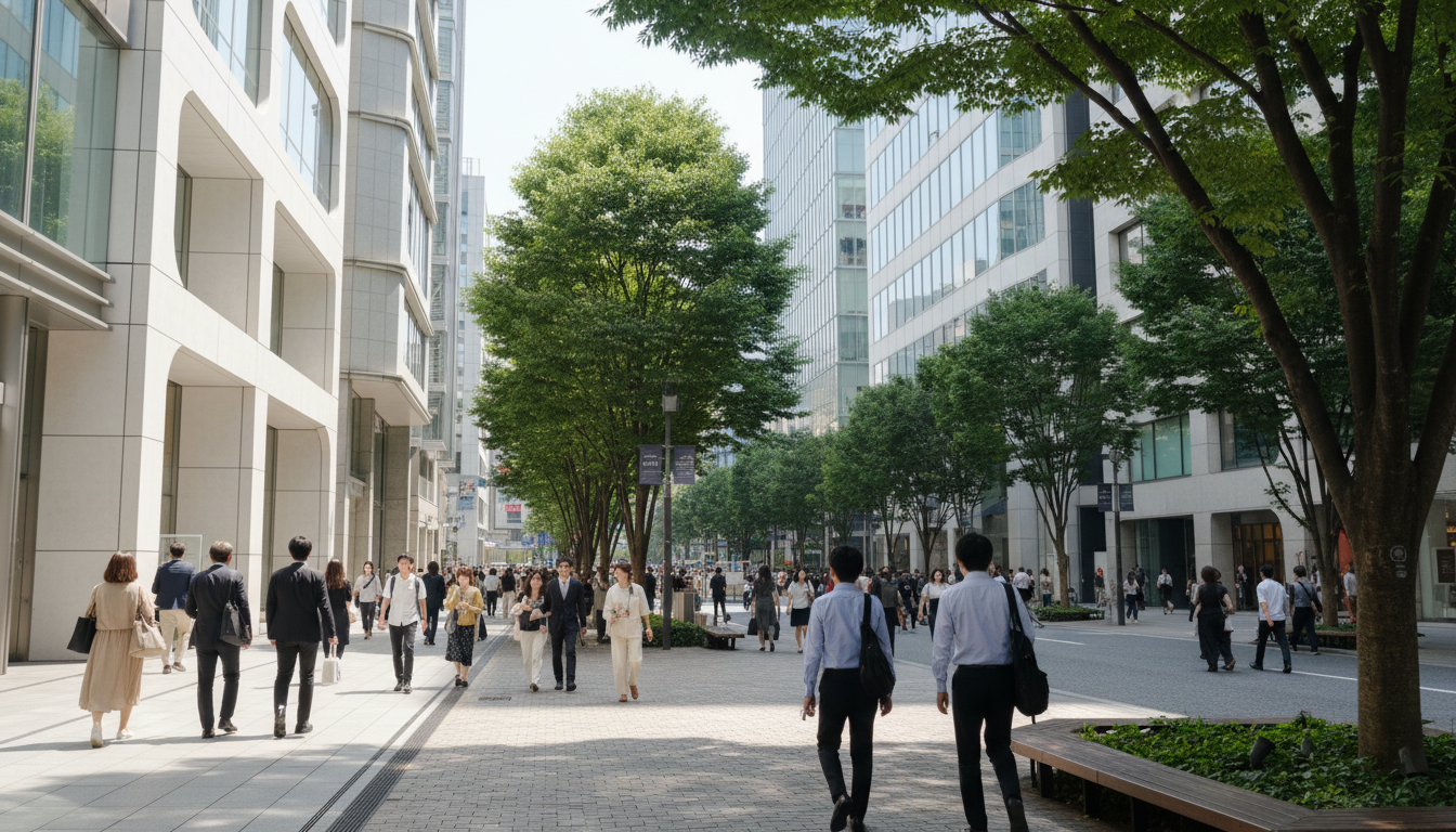 六本木駅周辺の街並みと商業施設