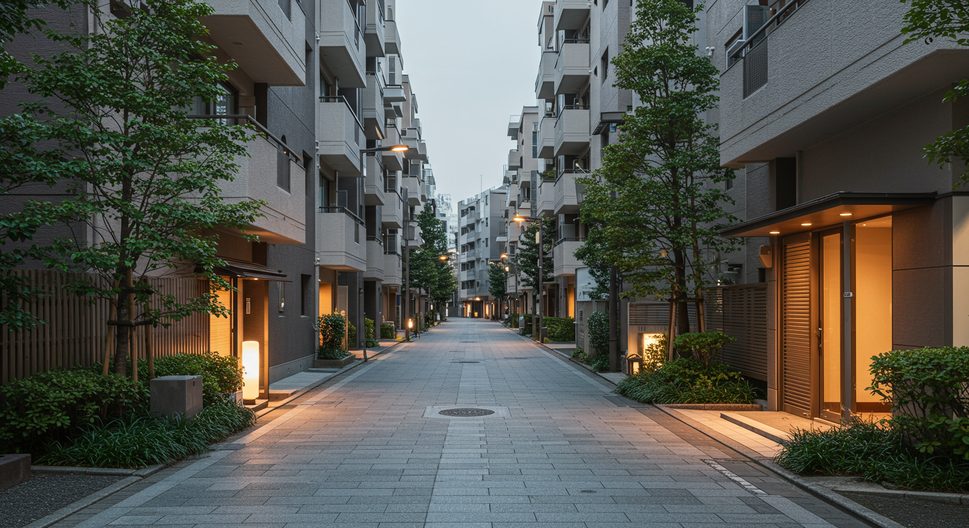 麻布狸穴町の閑静な住宅街の風景