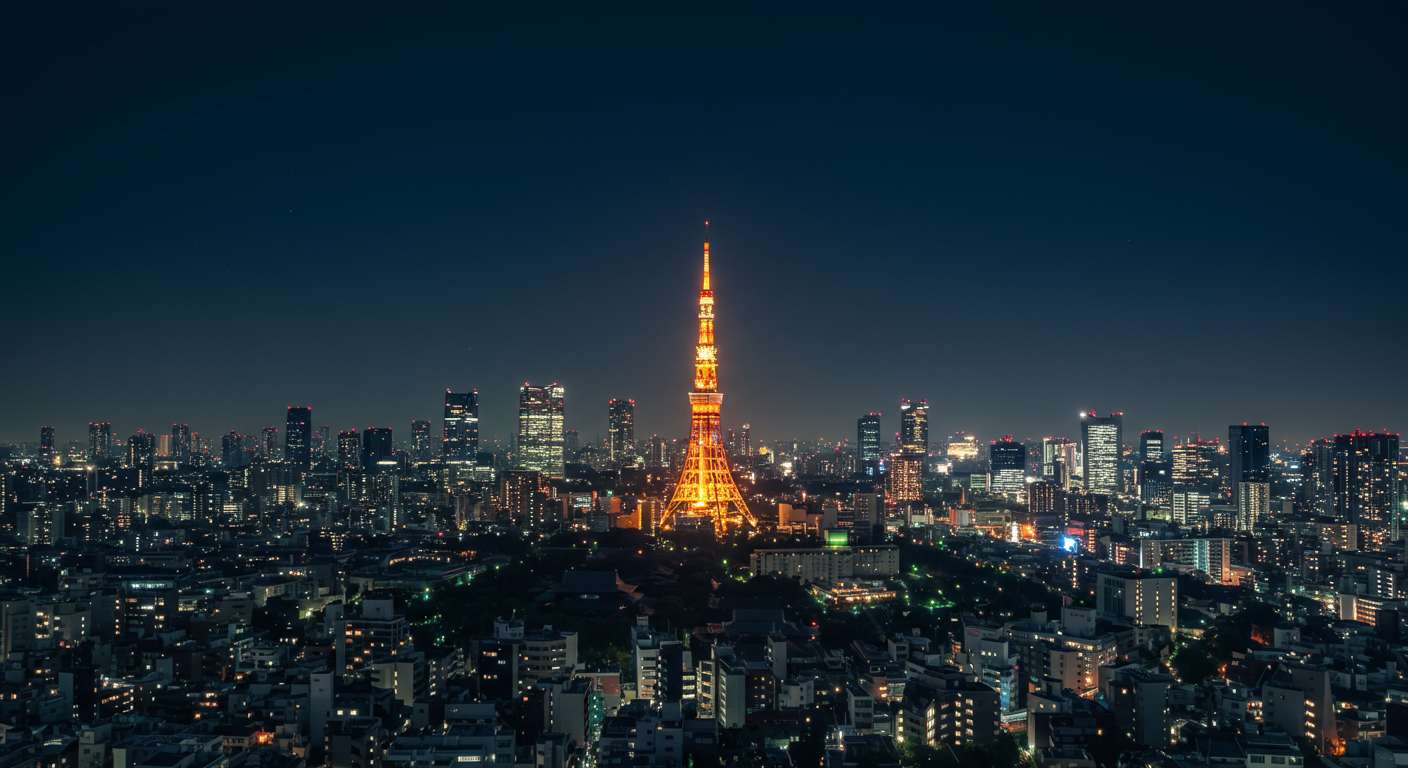 麻布狸穴町から見える東京の夜景