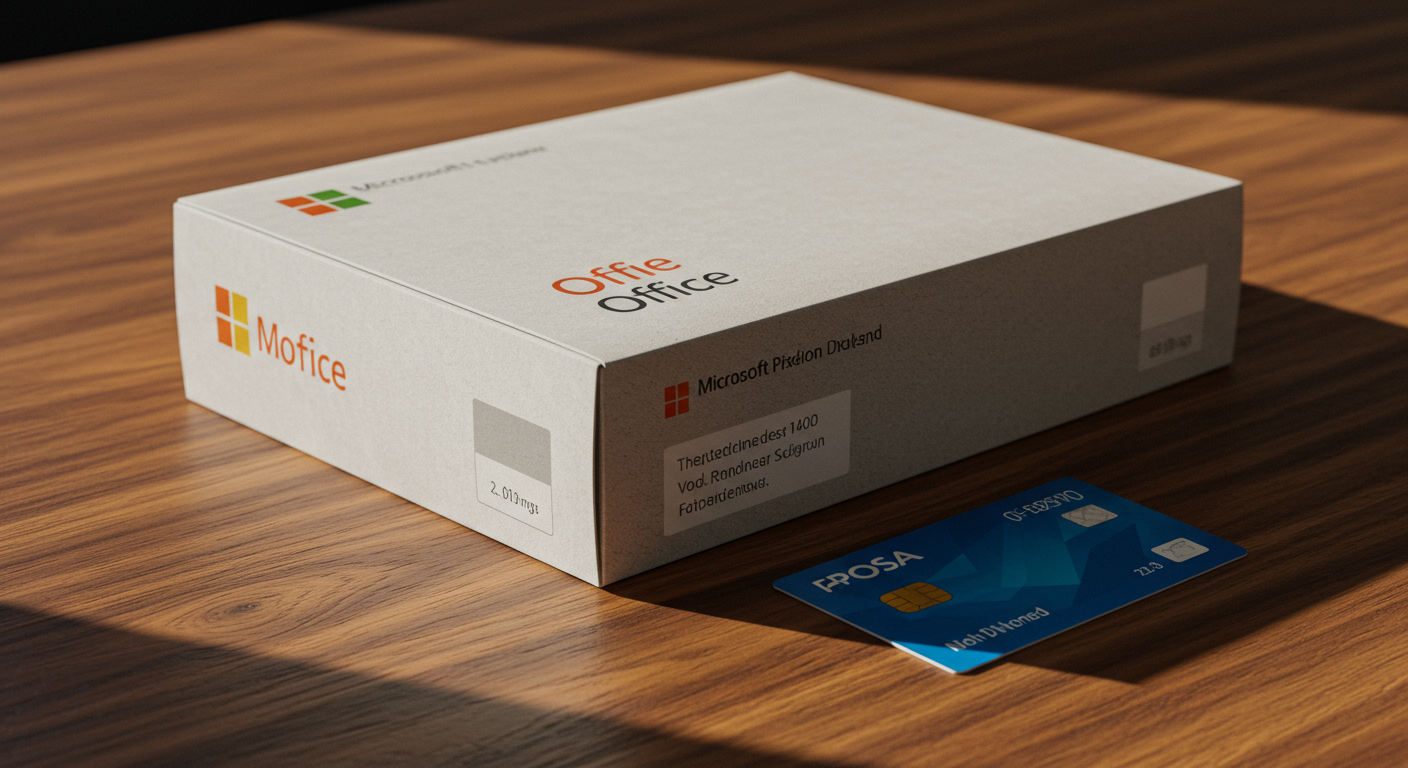 Officeパッケージ版の商品パッケージとPOSAカード