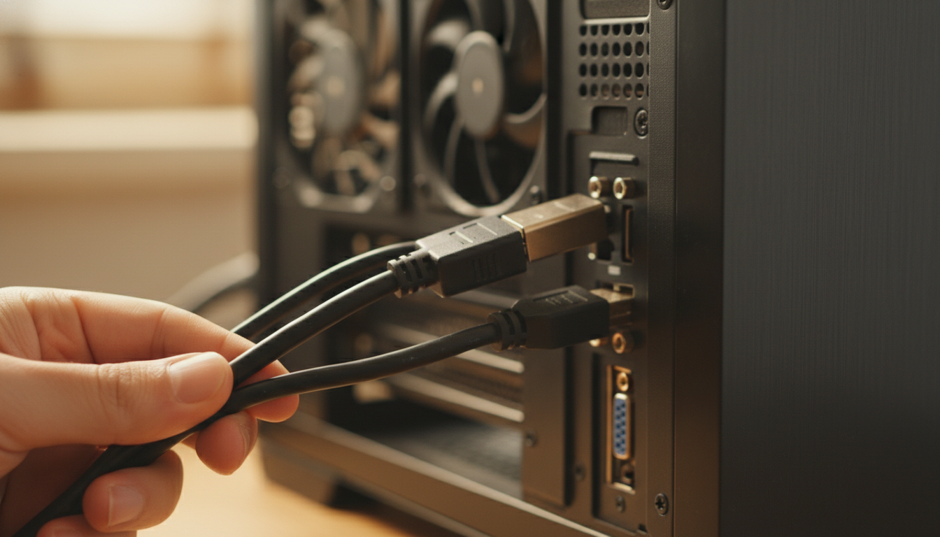 HDMIケーブルとDisplayPortケーブルの接続イメージ