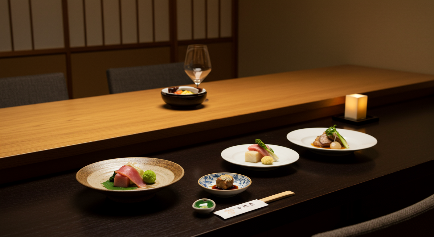 高級日本料理店での接待シーン