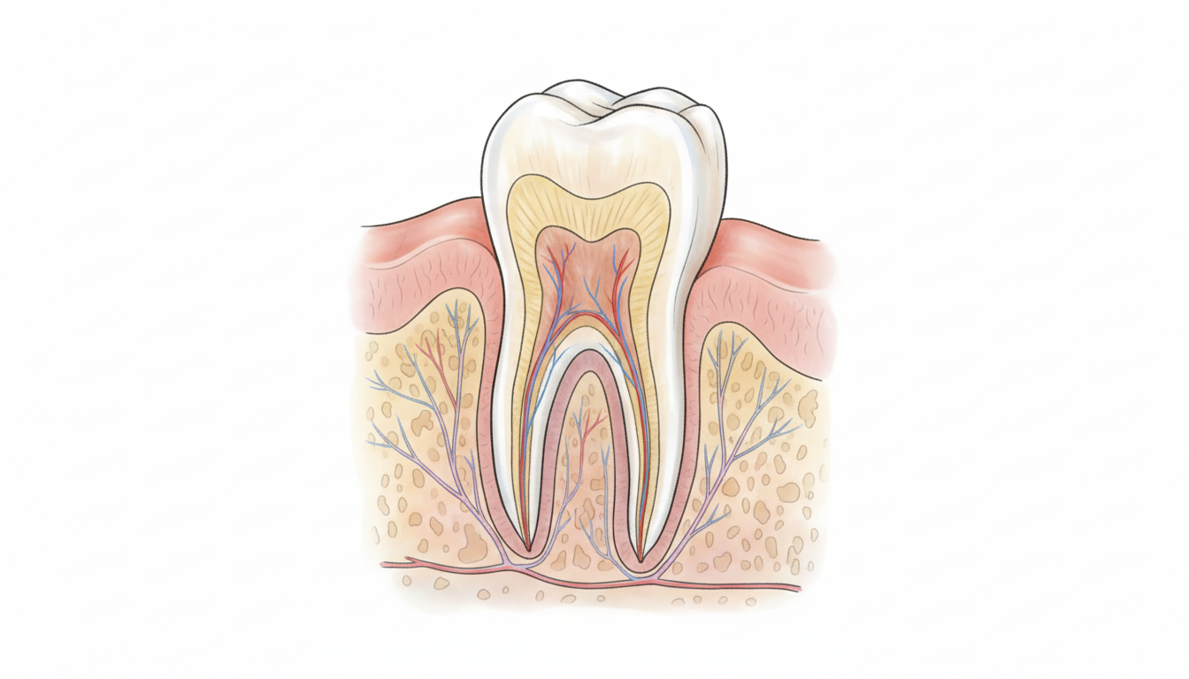 歯周病の仕組みと歯槽骨の破壊イメージ図