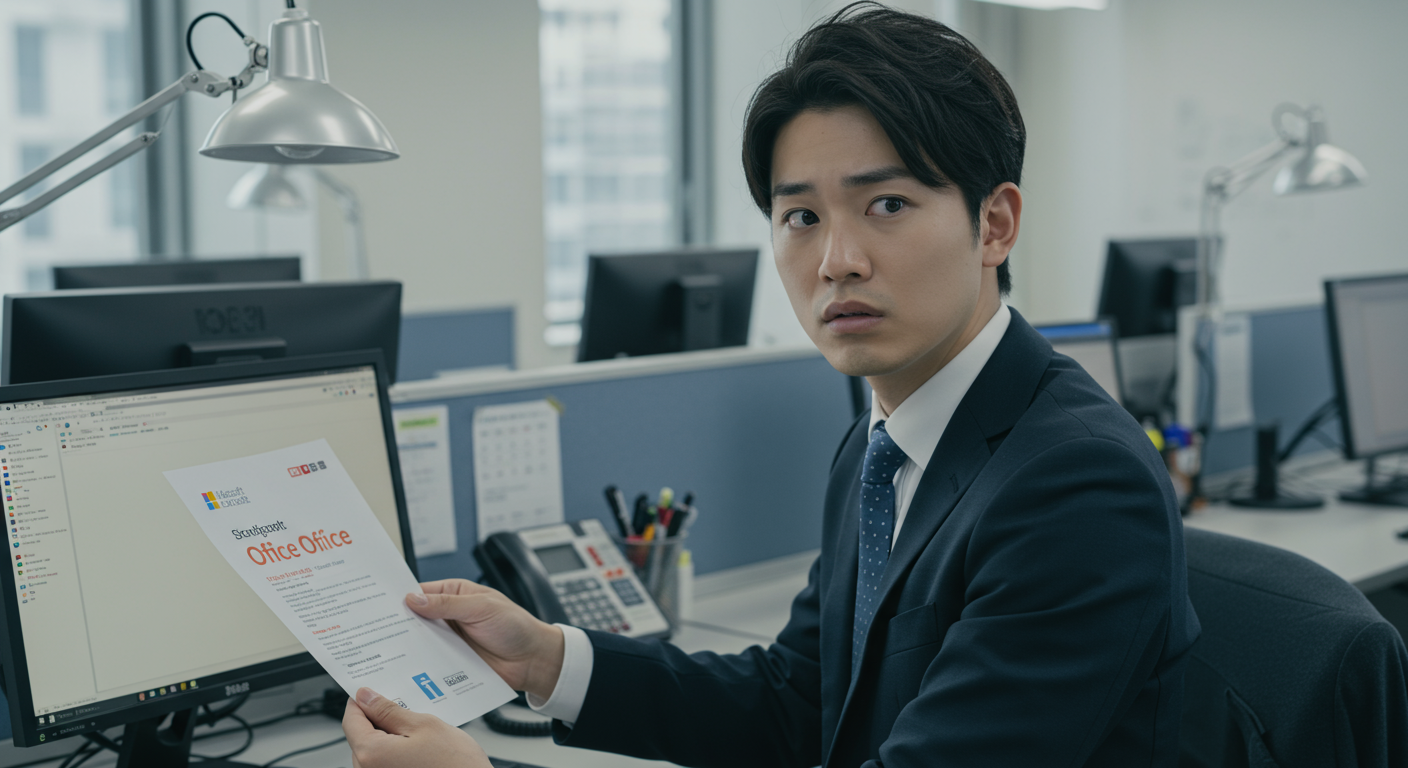 オフィスでパソコンを操作するビジネスパーソン