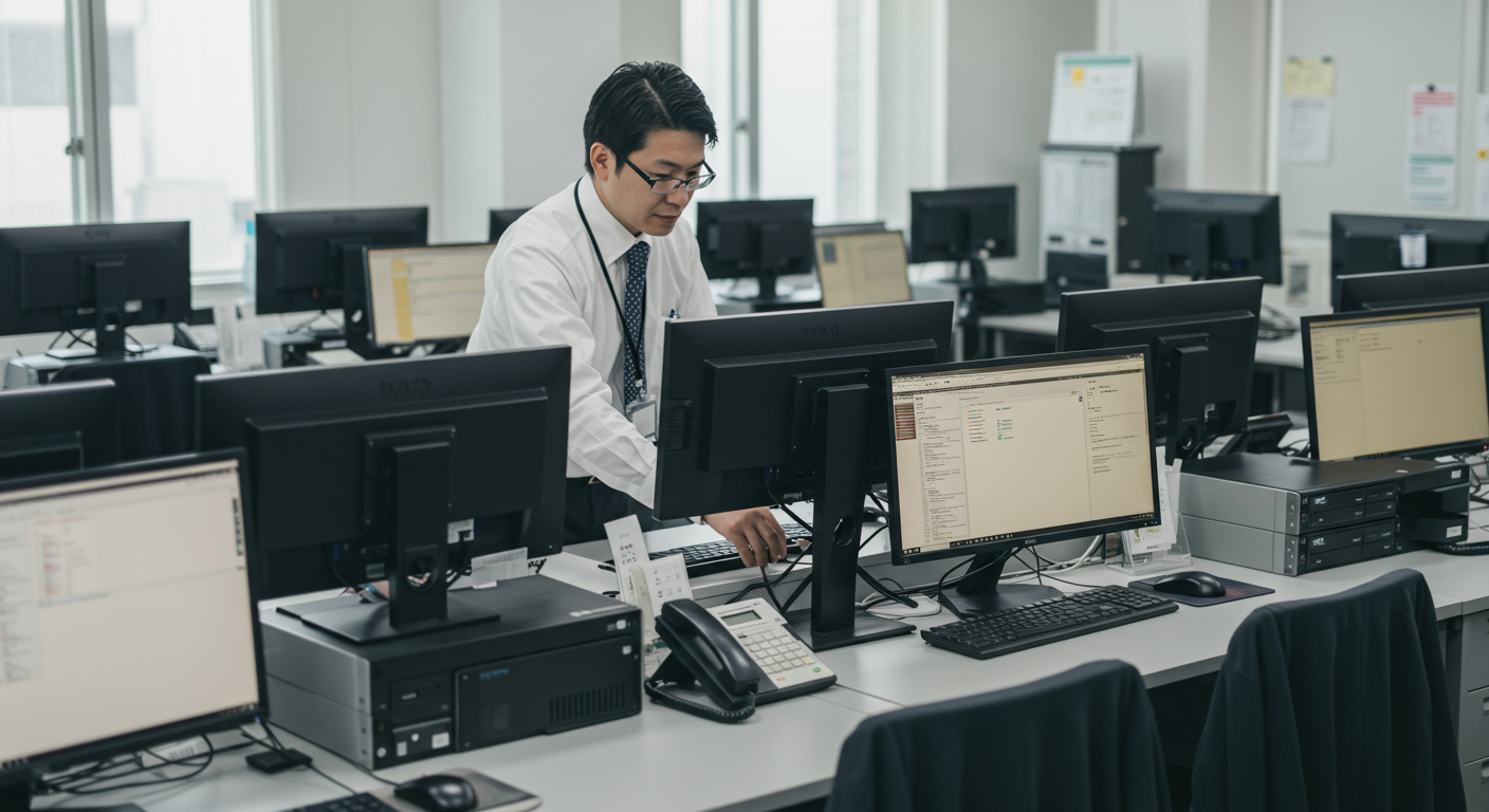複数のPCを管理する様子