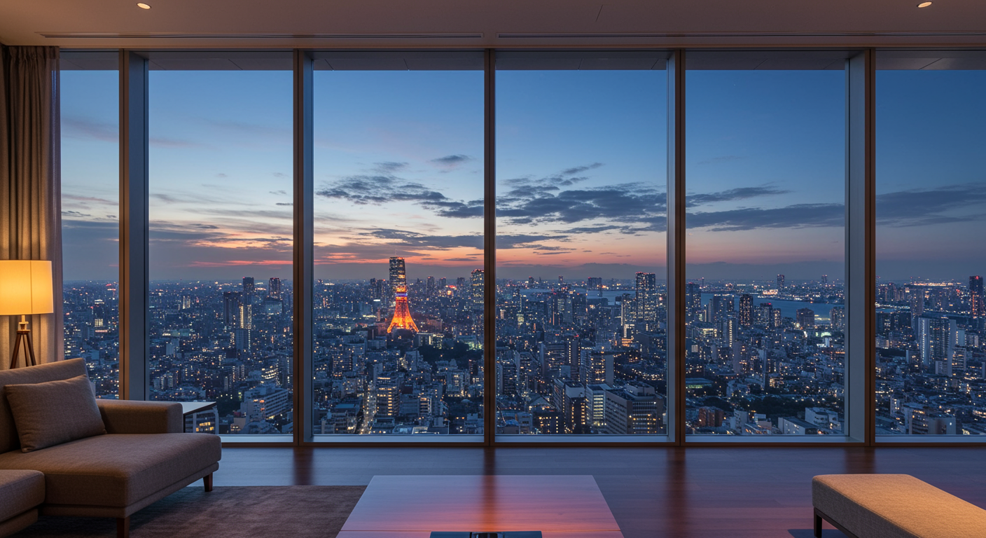 六本木ヒルズの高層マンションからの眺望