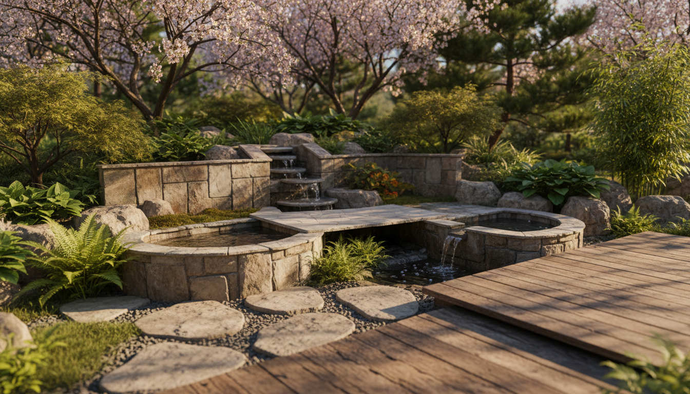 ペット足洗い場 緑豊かな遊歩道