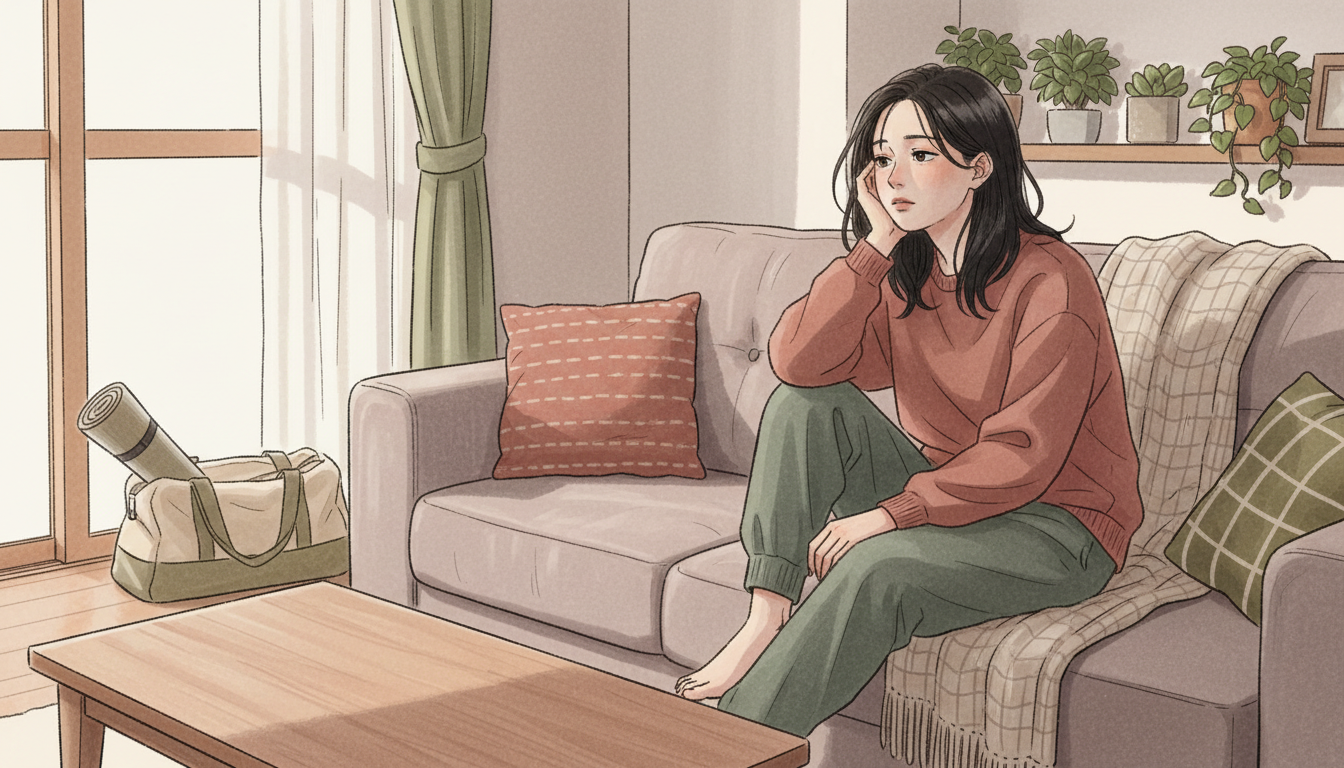 ジムに通うのが面倒になった女性のイメージ