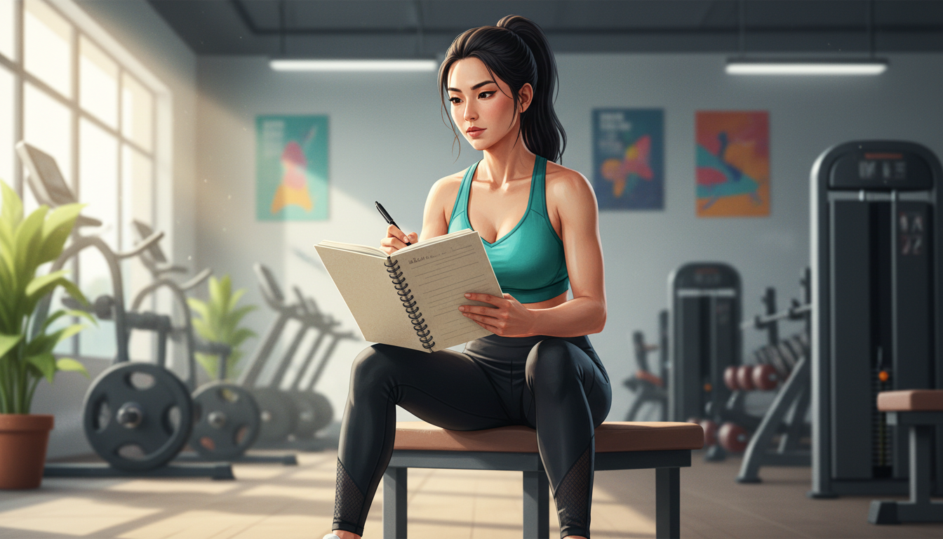 目標を設定してトレーニングする女性