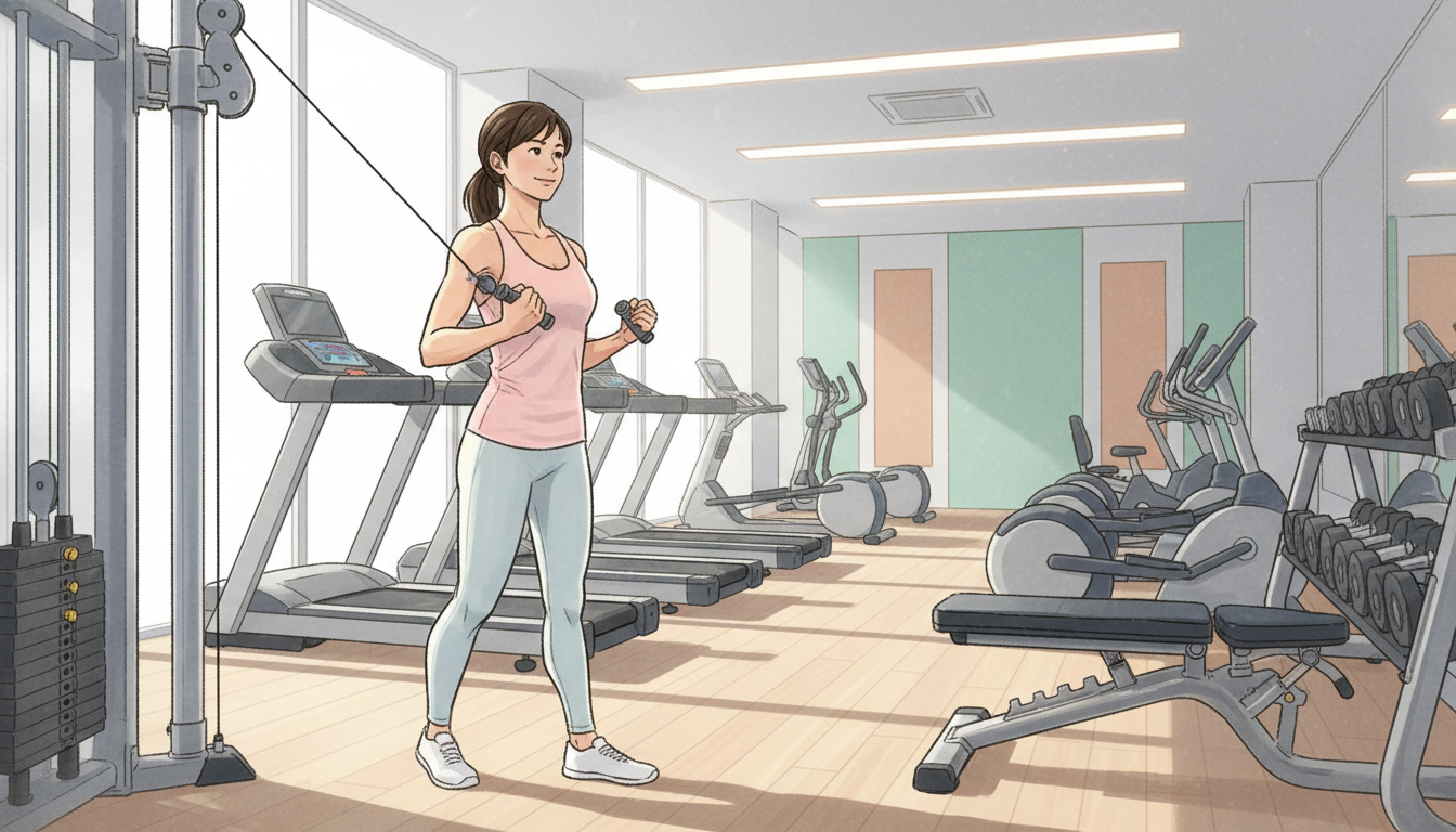 女性専用パーソナルジムでトレーニングする女性