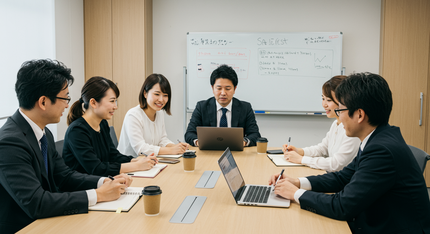 営業チームのミーティング風景