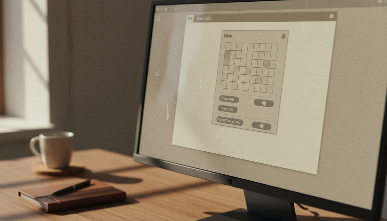 Word表作成インターフェース画面