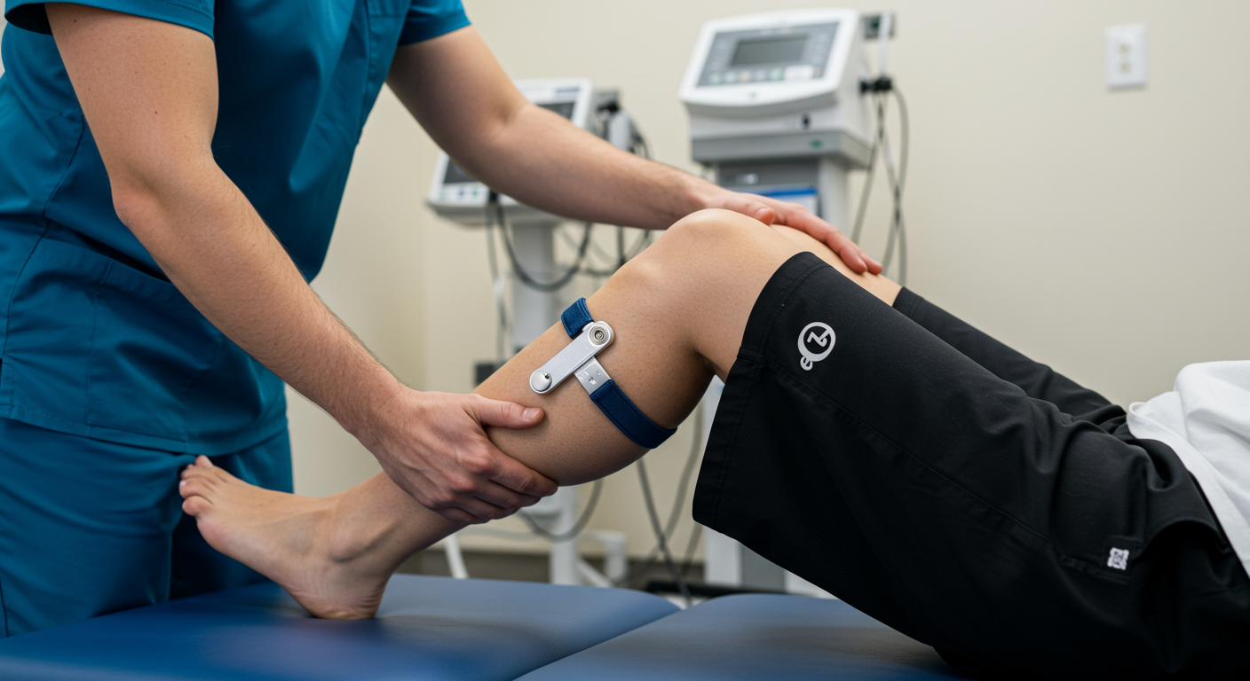 人工膝関節置換術後の関節可動域訓練の様子