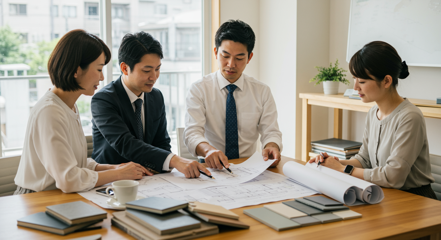住宅会社との打ち合わせ風景