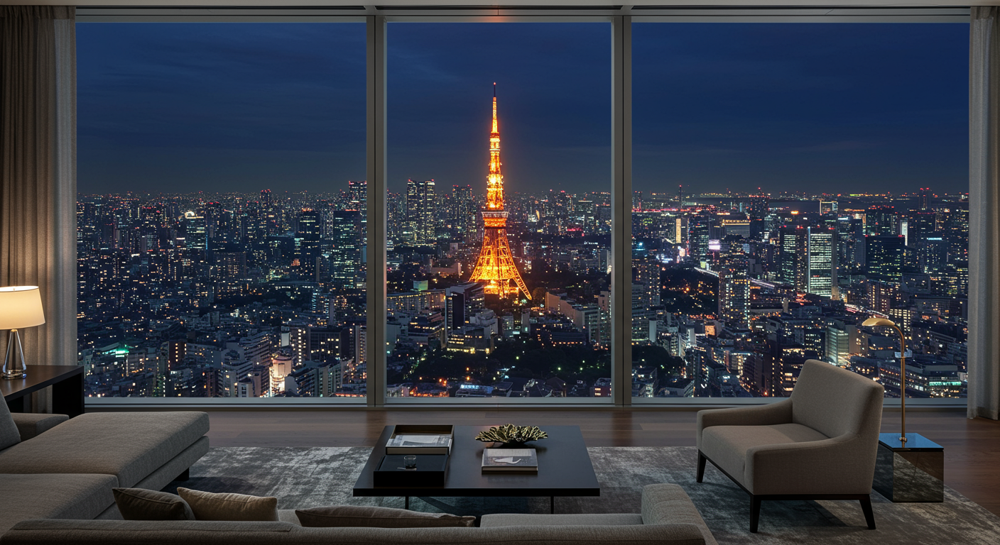 六本木の夜景とタワーマンションの眺望
