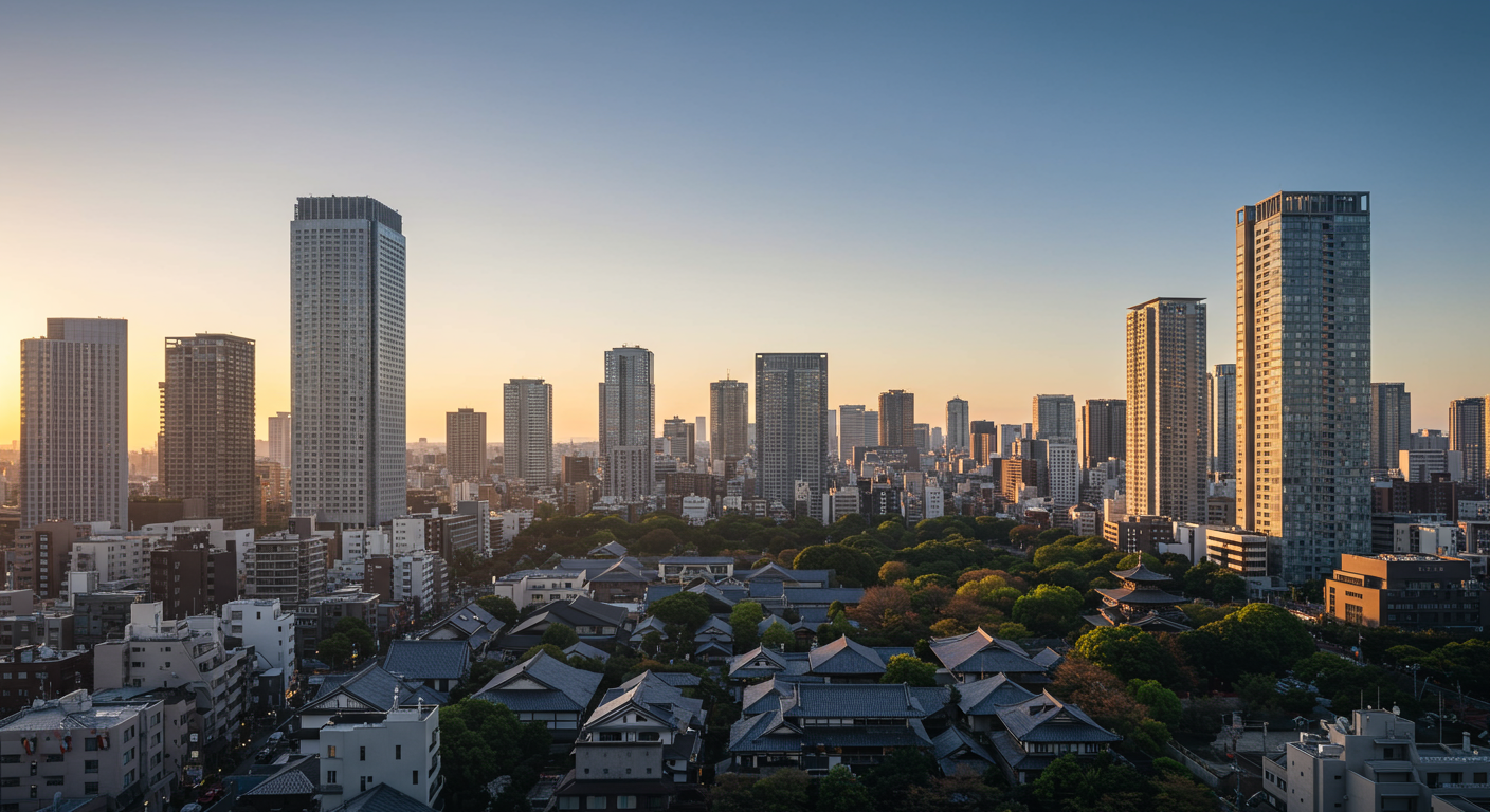 赤坂の高級タワーマンションと周辺の街並み