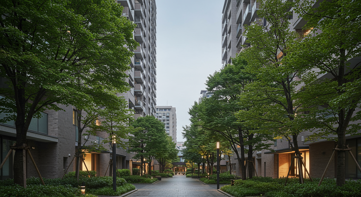 赤坂の閑静な住宅エリアと緑