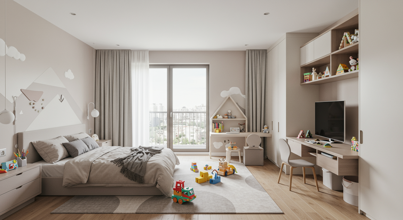 赤坂の高級マンションの子ども部屋