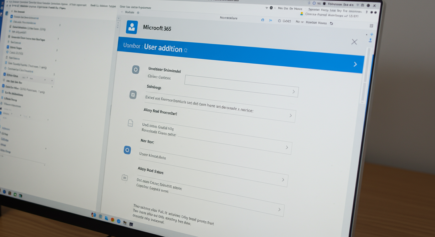 Microsoft 365ユーザー追加画面のフォーム