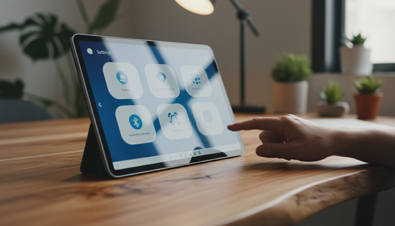 Windows 11タブレットモード設定画面とタッチ最適化インターフェース