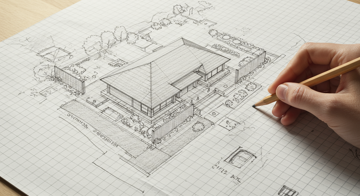 外構工事の要望をメモしている様子