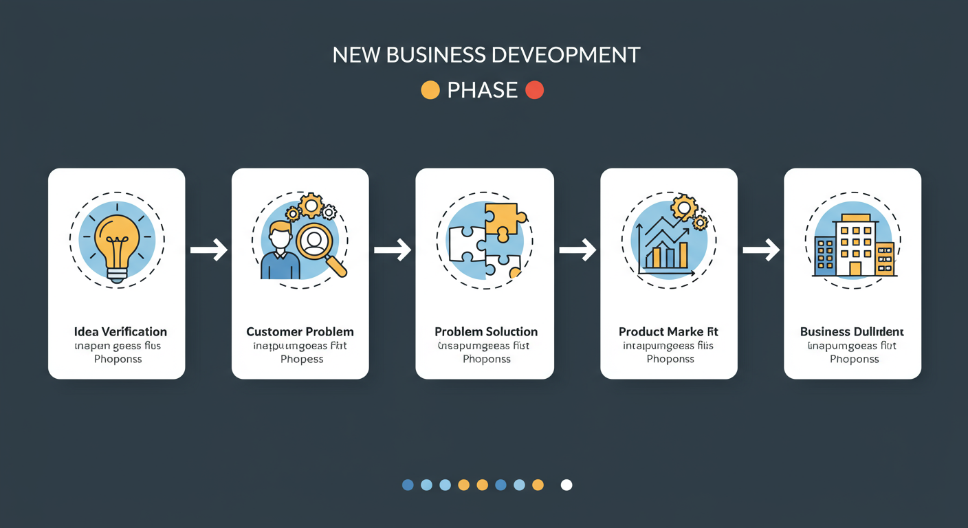 新規事業開発の5つのフェーズを示す図表