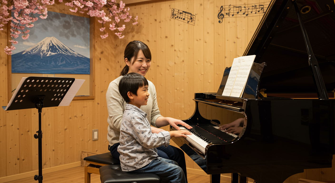 子どもが楽しくピアノを学ぶ様子