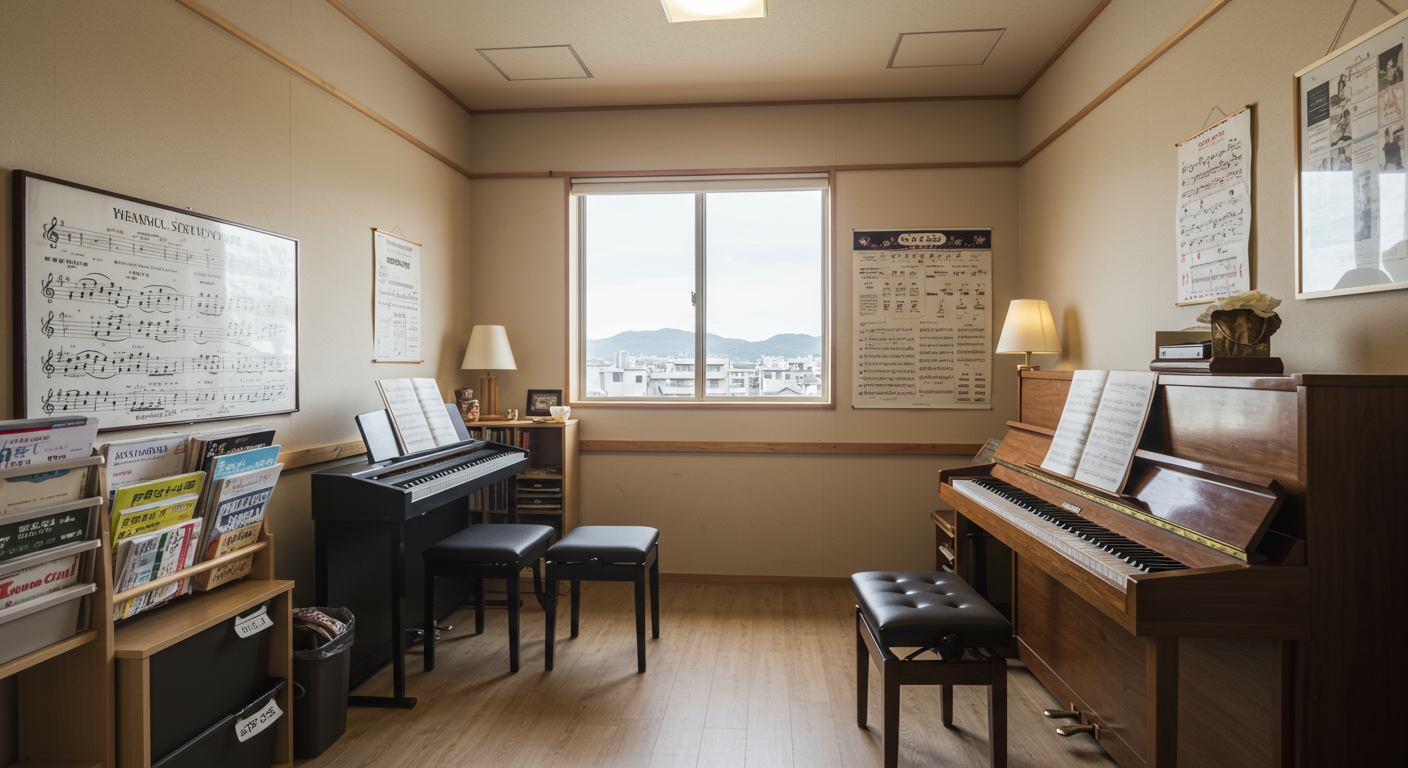 ピアノレッスンルームの様子