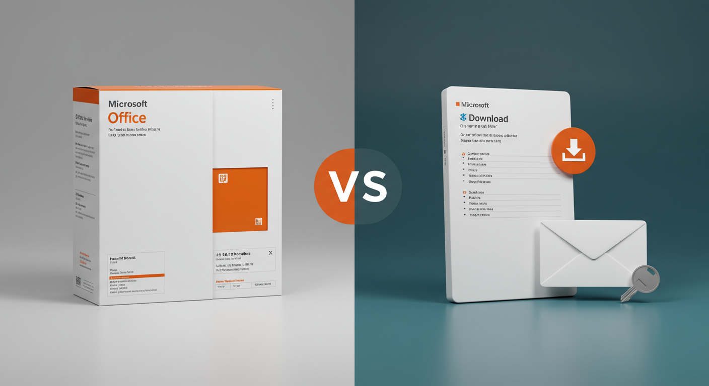 Officeパッケージ版とダウンロード版の形態比較