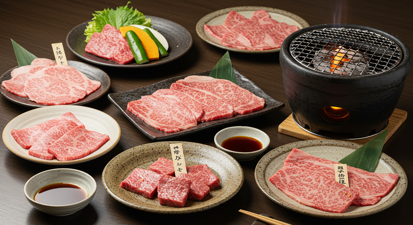 高級焼肉の盛り合わせ