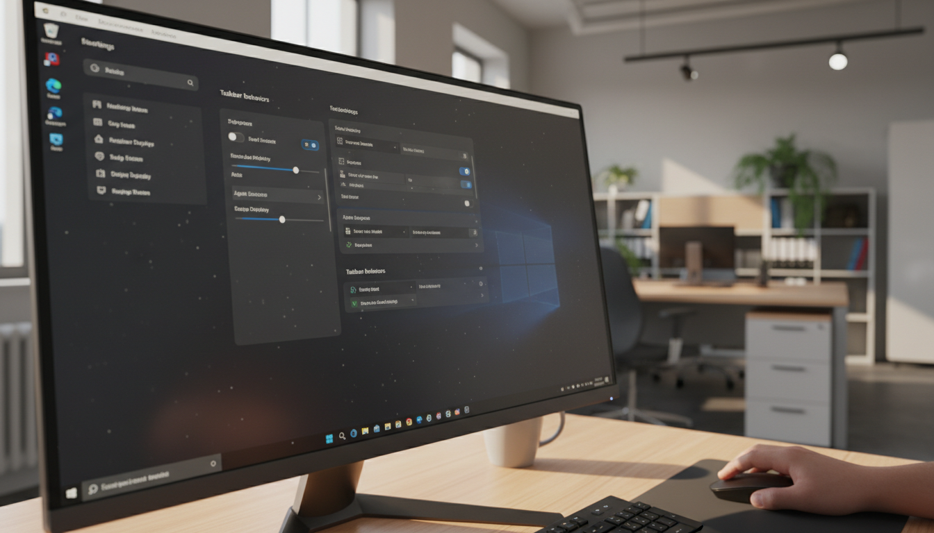 タスクバーのカスタマイズ設定画面