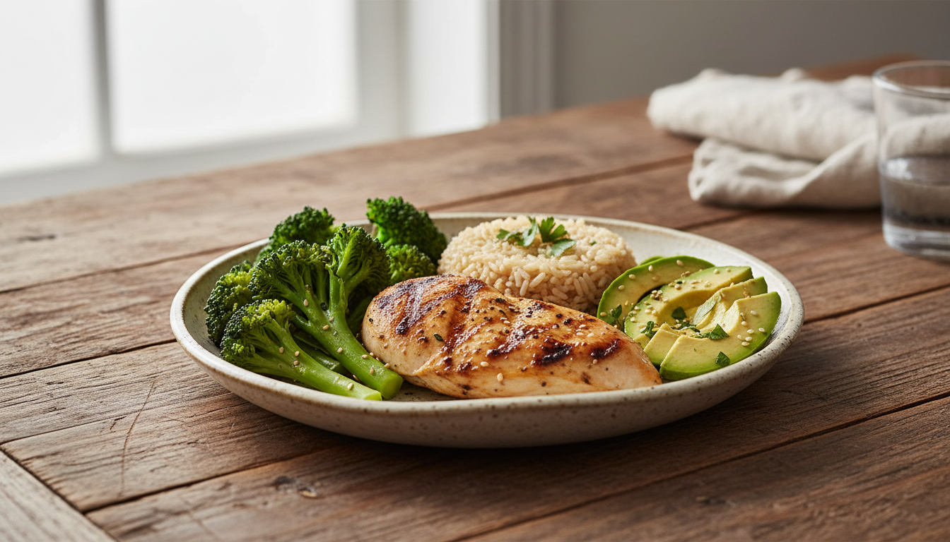 糖質制限の仕組みと血糖値の関係を示す食事イメージ