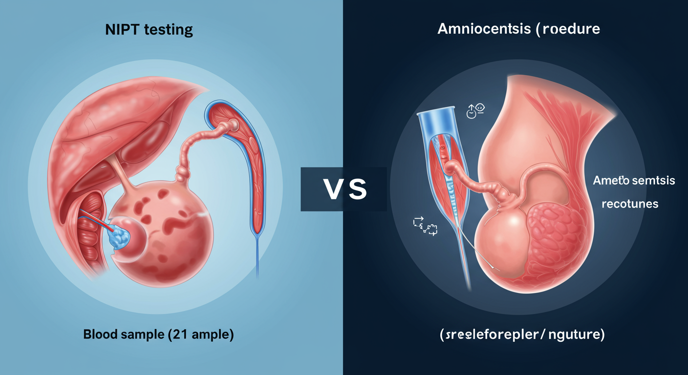 NIPT検査と羊水検査の比較図