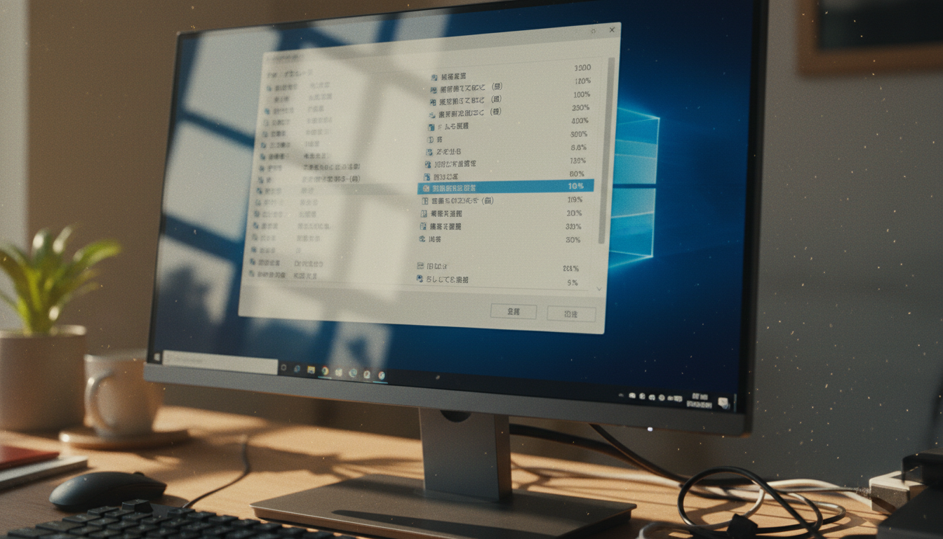 Windows 11のディスククリーンアップ画面を表示したパソコンのモニター