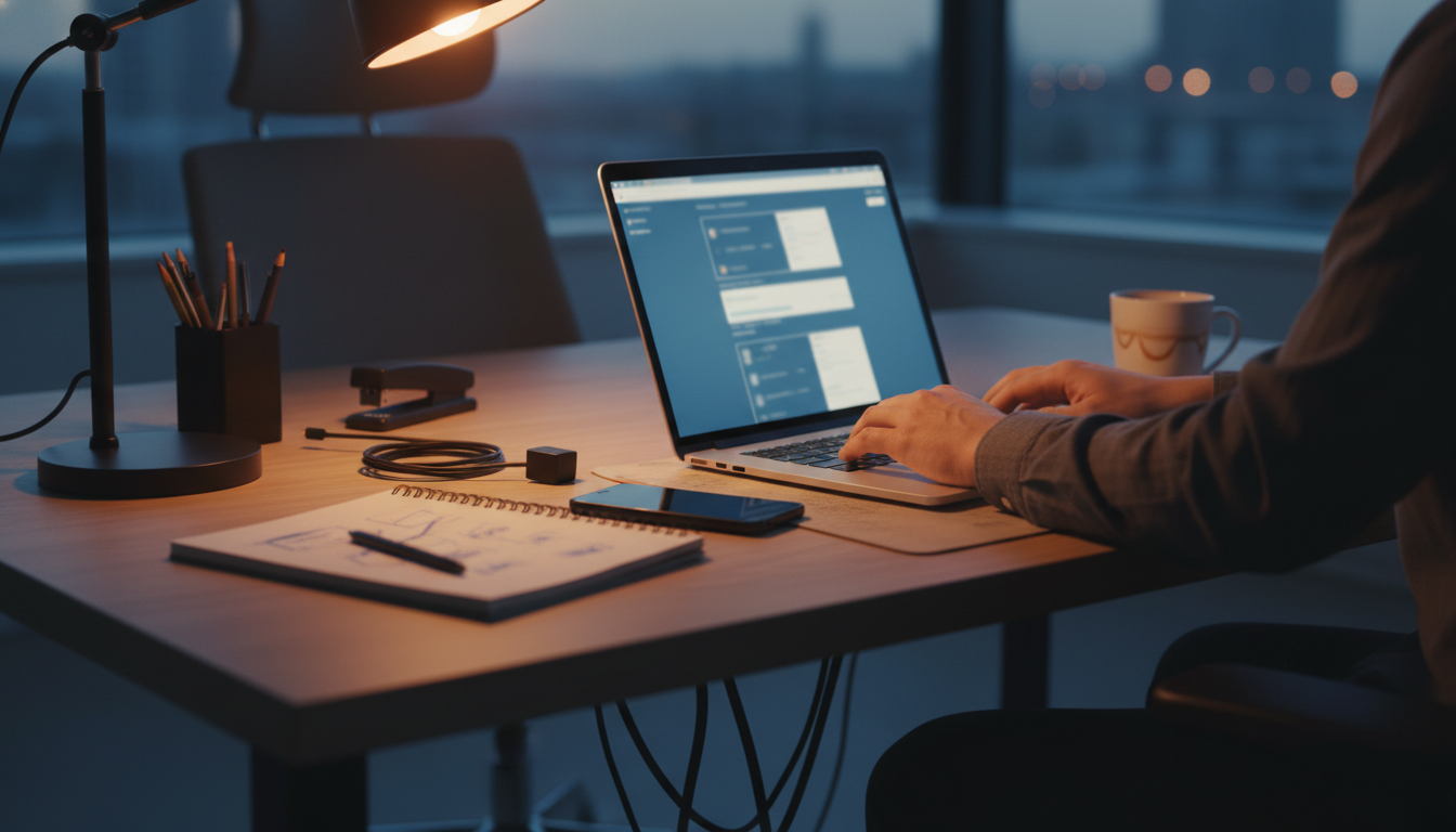 オンライン申請システムを操作する様子