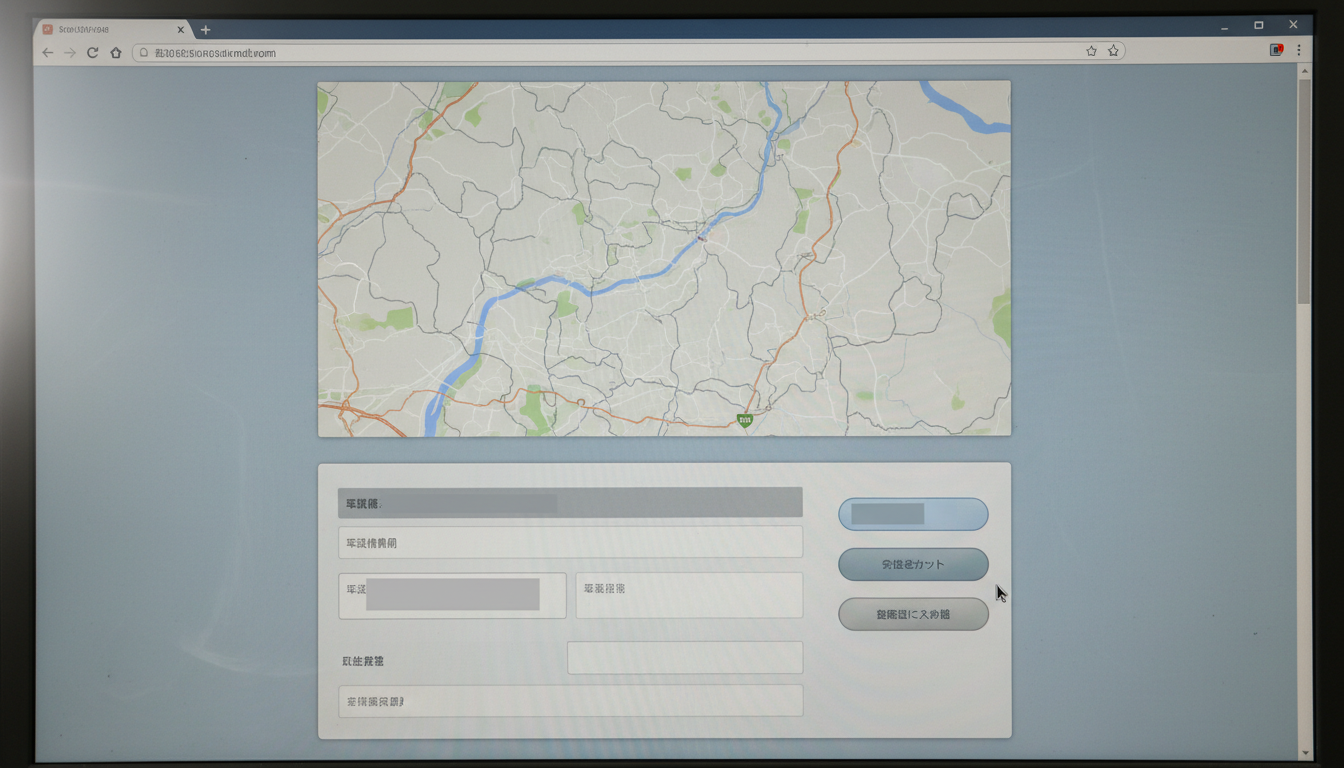 特殊車両通行許可オンライン申請の経路入力画面