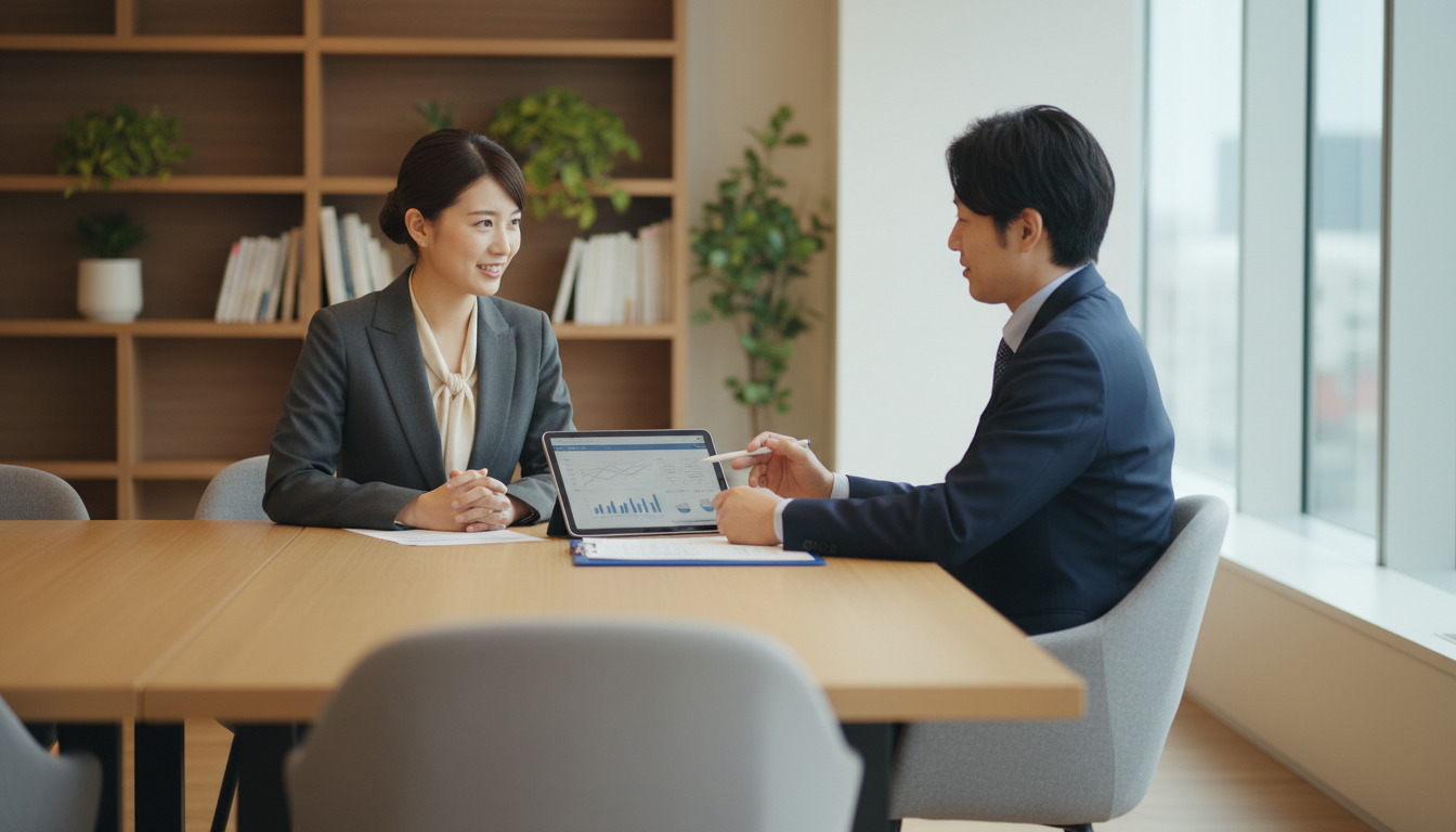 行政書士による特殊車両通行許可申請代行サービスの相談風景