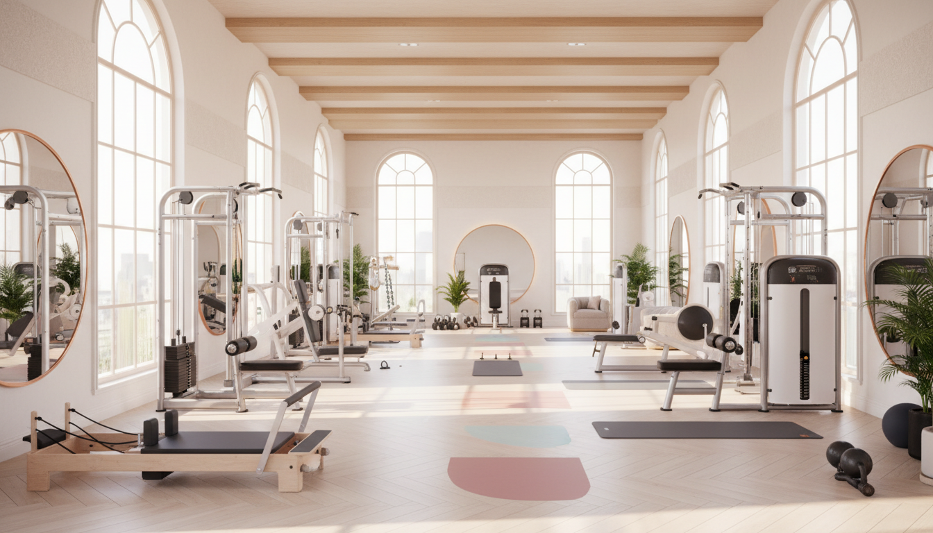 女性専用パーソナルジムの明るく清潔なトレーニングスペース