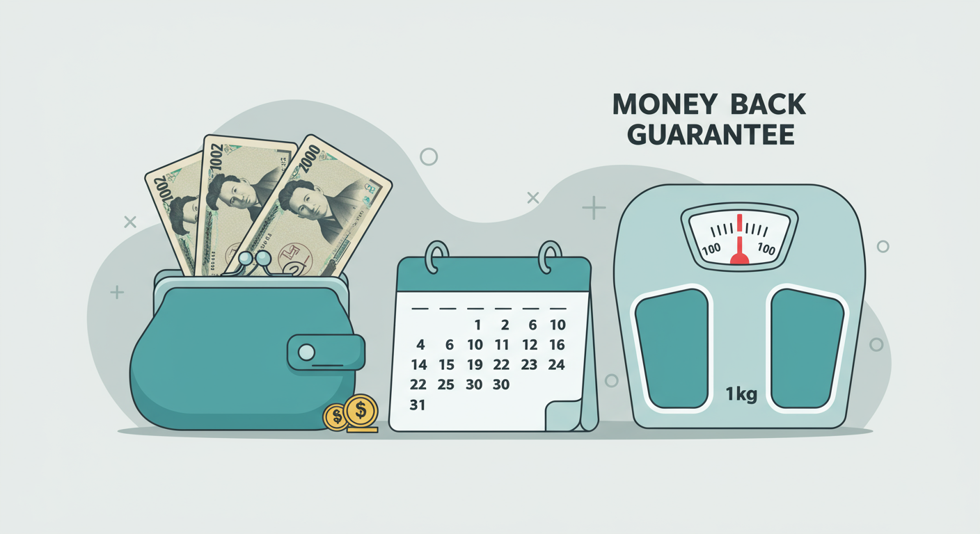 リタスタイルの全額返金制度の説明イメージ