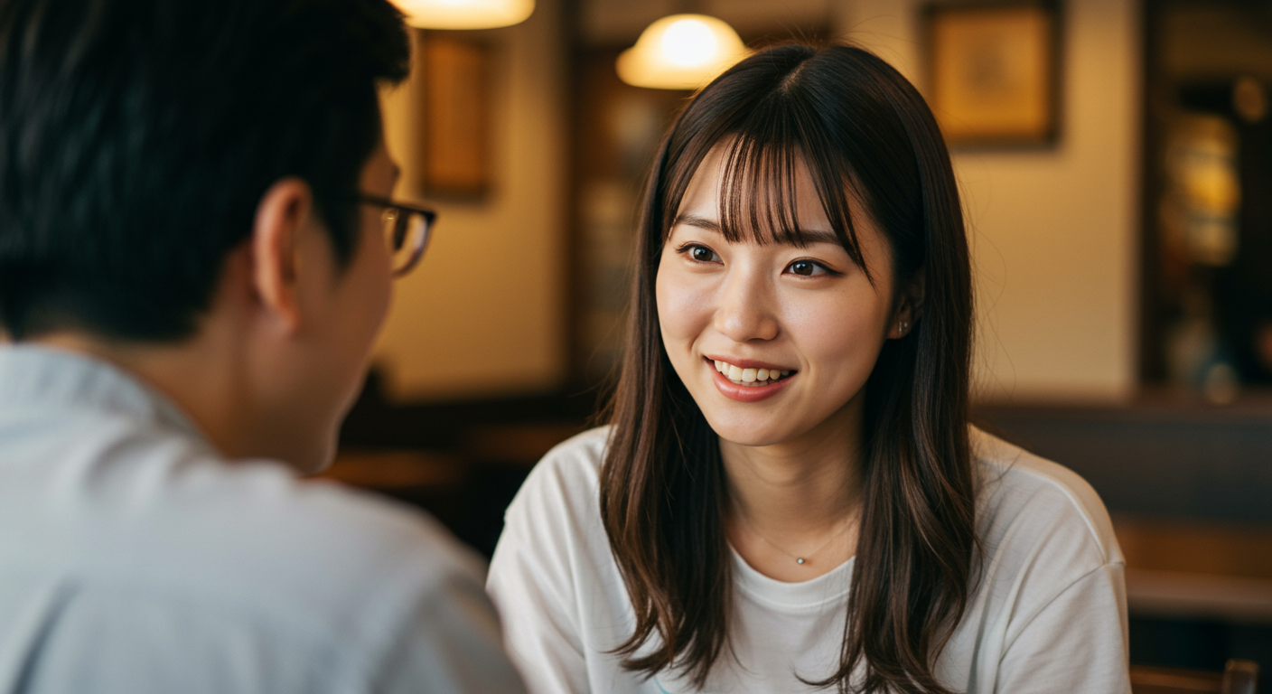 相手の話に真剣に耳を傾ける女性の様子