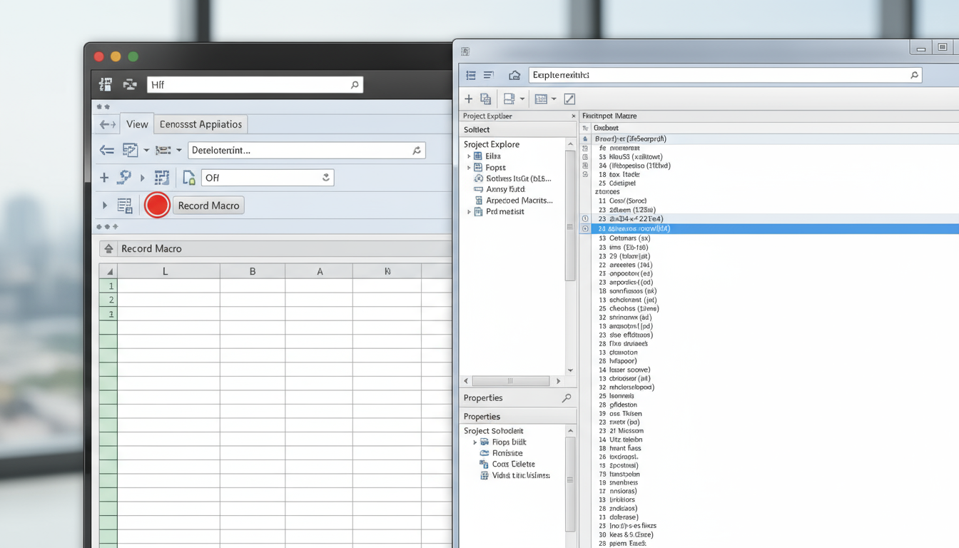 マクロ記録ボタンとVBAエディター比較