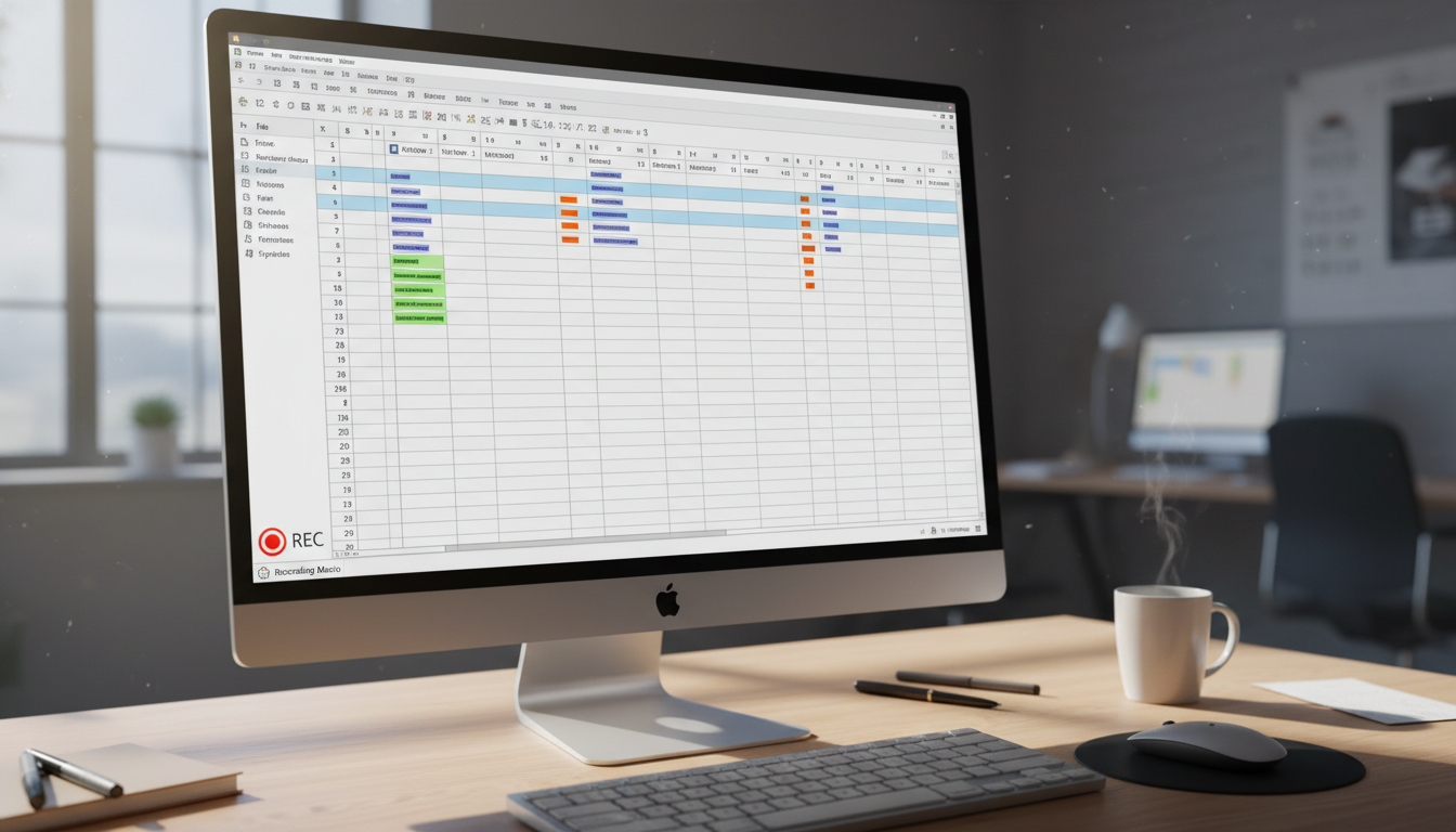 マクロ記録中のExcel画面