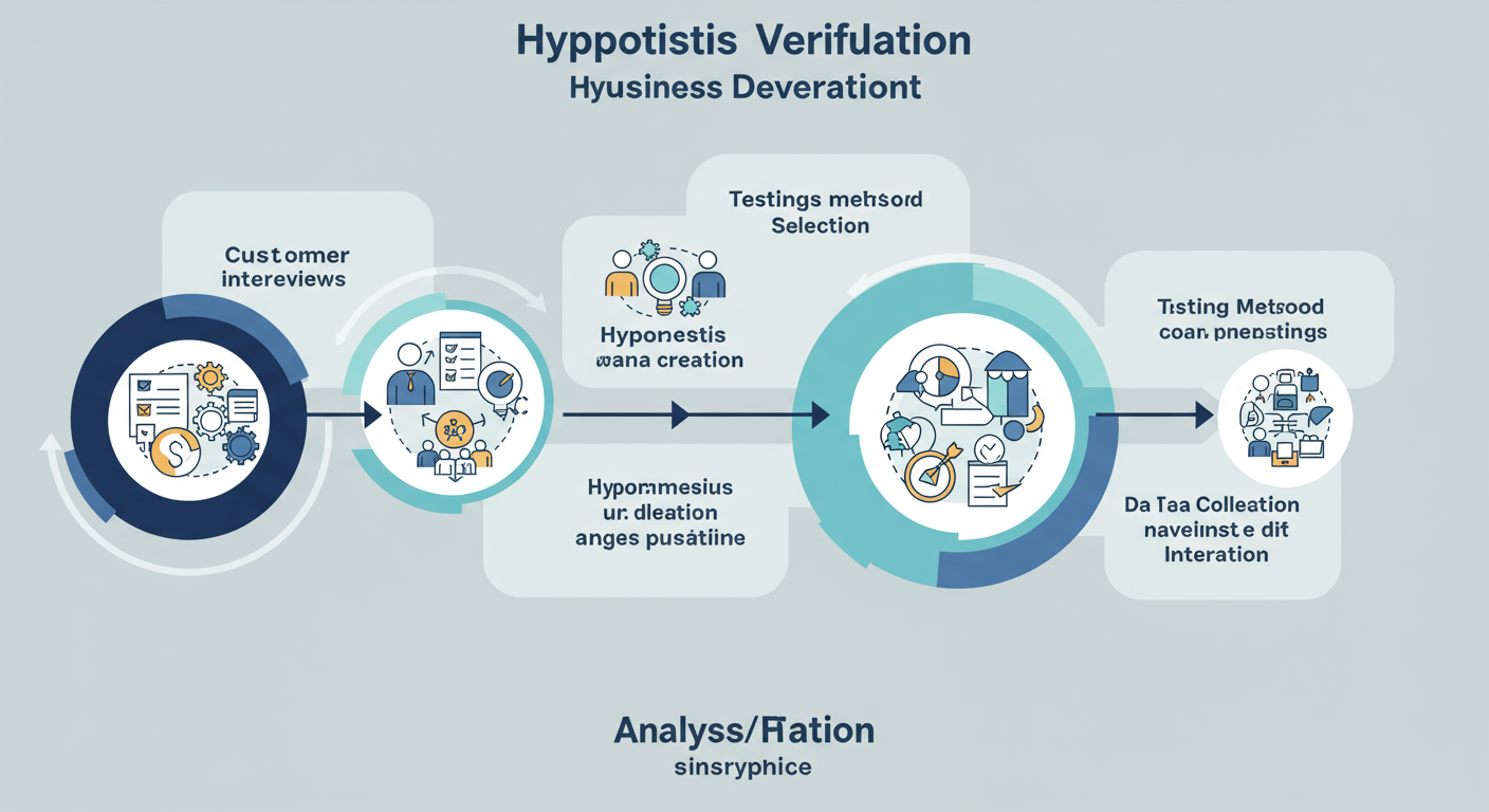 仮説検証の具体的なステップを示すプロセス図