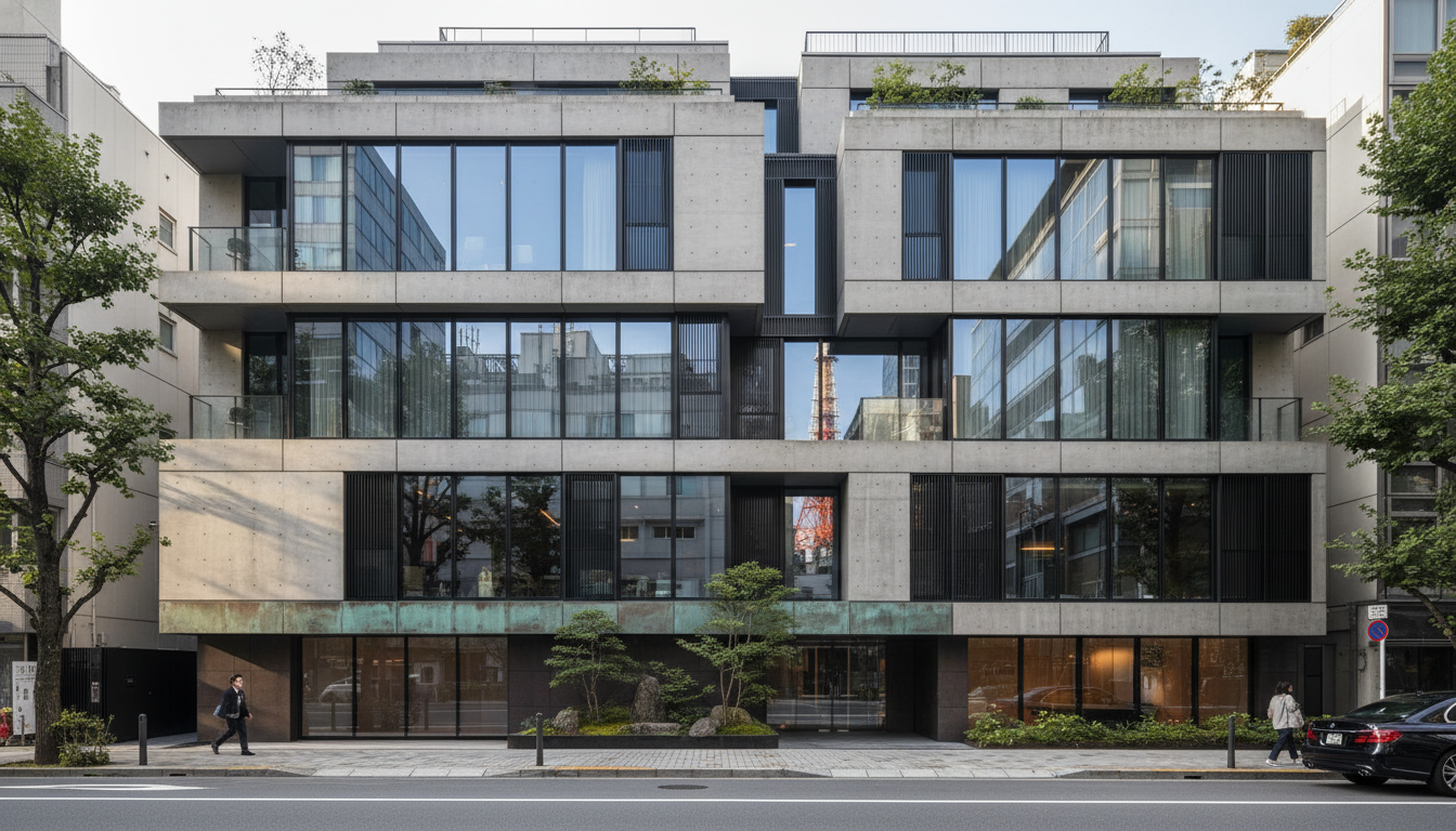 中央区明石町の単身者向けマンション外観