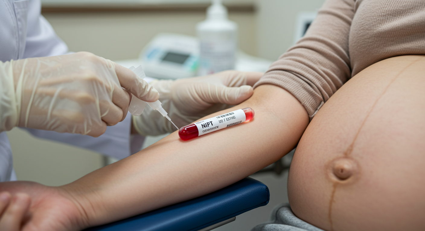 NIPT検査のための血液採取の様子