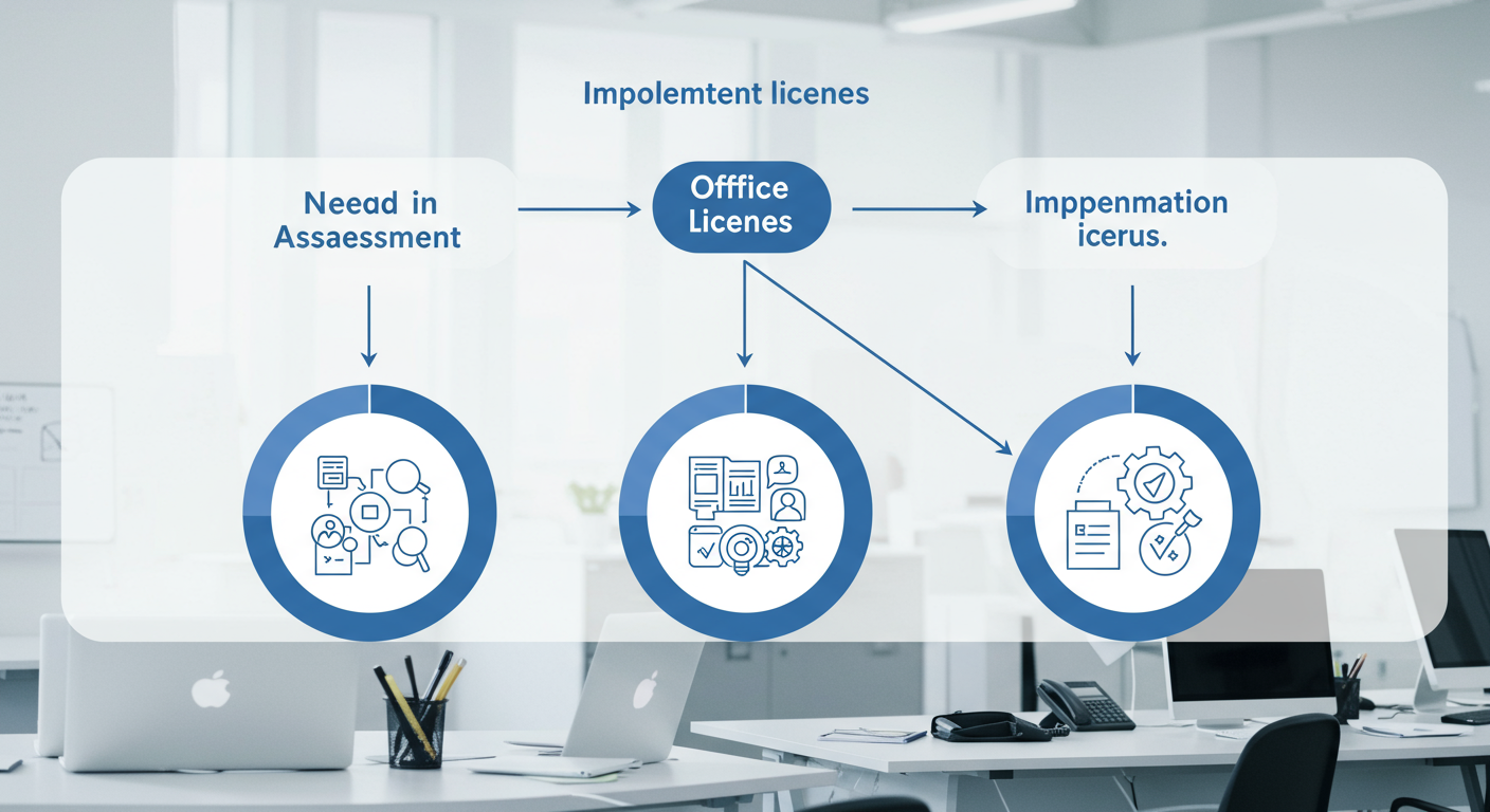 法人向けOffice導入の3ステップ図解